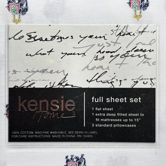 KENSIE Full Size Cotton ELEPHANTS Sheet Set - India Elephant Pattern - Picture 5 of 5